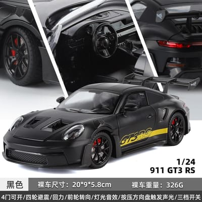 1:24 911 Gt3 Rs Sportwagen Legering Metaal Diecast Modelauto Woondecoratie & Computer Bureau Ornament gray