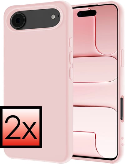 Hoesje - 2 Stuks - Geschikt voor Apple iPhone Air - Sterk & Shockproof - Case Siliconen - Back Cover - Telefoon Hoes - Lichtroze