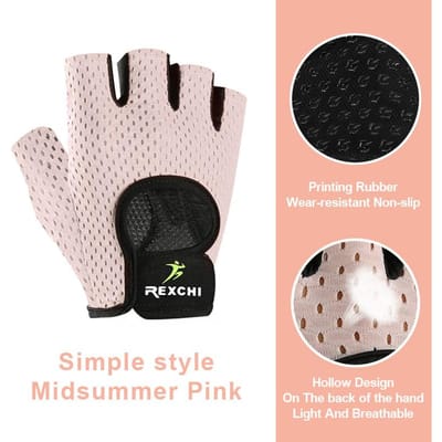 Fitnesshandschoenen voor Heren Dames Halve Vinger Sport Rijhandschoenen Ademend Gymhandschoenen Slijtvast Antislip Horizontale Stang Dumbbell Handschoen M