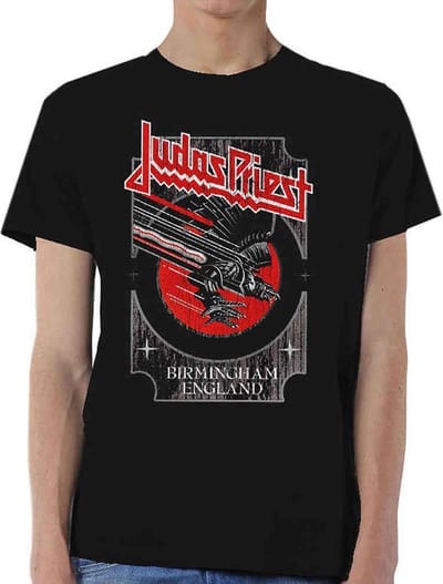 Judas Priest - Silver And Red Vengeance Heren T-shirt - S - Zwart
