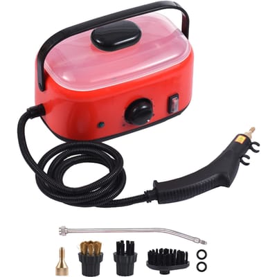 Nettoyeur vapeur Portable 2800W, réservoir d'eau 2L, haute température, 3 bars, vapeur pressurisée US Plug rouge