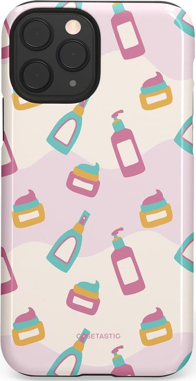 Casetastic Hoesje Geschikt voor Apple iPhone 11 Pro - Stijlvolle Beschermende Duo-layer Case - Bubbels & Borstels - Clean Girl - Makeup