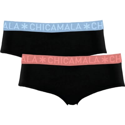 Chicamala – Dames Briefs – 2 Pack - Normale Lengte – Onderbroeken Dames – Lingerie – Dames Ondergoed – Kleding - 95% Katoen – Dames kleding