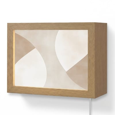 Wandlamp 20x15 cm - Oplaadbaar - Bruin - Japandi - Abstract - Wandlampen binnen woonkamer - Slaapkamer lamp met kabel - Decoratieve nachtlamp - Vloerlamp snoer