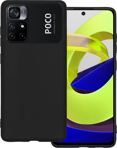 Hoesje Geschikt voor Xiaomi Poco M4 Pro 5G - Sterk & Shockproof - Hoes Cover - Siliconen Case - Zwart