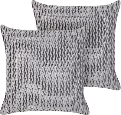 ECLIPTA - Sierkussen set van 2 - Grijs - 45 x 45 cm - Polyester