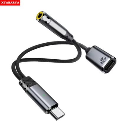 PD 100W USB-C naar 3,5 mm Koptelefoon Audio AUX Adapterkabel – 2-in-1 Type-C Splitter voor Hoofdtelefoon & Opladen – geschikt voor iPhone 16/17