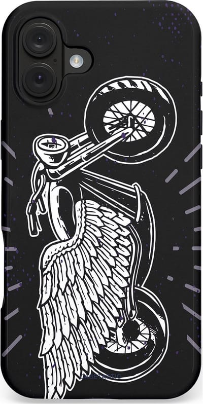 Casetastic hoesje geschikt voor Apple iPhone 16 Plus - MagSafe - Dubbellaagse bescherming - Retro highway - Fashion Case - Donkerblauw Zwart Grijs