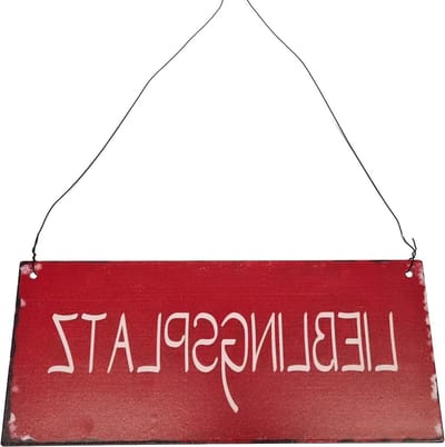 Decoratief Schild voor de Tuin - Favoriete Plaats - Rode IJzeren Wanddecoratie van 28 cm - Uniek en Stijlvol Tuinaccessoire