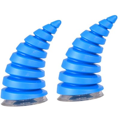 Paar Motorhelm Hoorns Decoratief Universeel Fiets Duivelshoorns voor Fiets Fiets Motorfiets Blauw