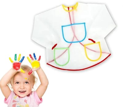 Kliederschort - 1 stuk - Verfschort - Kinderverfschort - Kinderschilderschort - Knutselschort - Kinderschort - Schilderschort - creatief speelgoed - Kinderknutselen - Schilderen - Waterdicht & oliebestendig - Goed Uitwasbaar - Maat M (5-8 jaar)