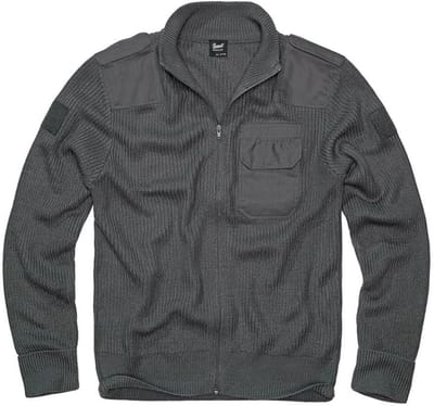 Brandit - BW Cardigan Sweater/trui met rits - M - Grijs