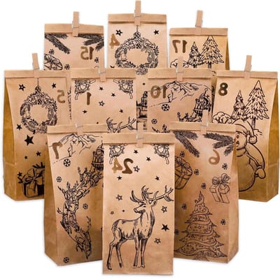 DIY Adventskalender met 24 Lege Zakjes voor Kinderen en Volwassenen - Creatieve Vulling voor de Feestdagen