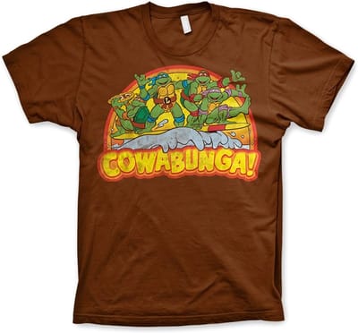 Teenage Mutant Ninja Turtles TMNT Cowabunga T-shirt bruin