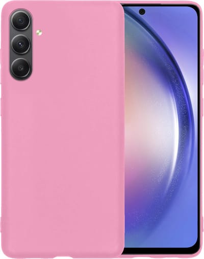 Hoesje - Geschikt voor Samsung Galaxy A54 - Sterk & Shockproof - Siliconen Case - Hoes Cover - Telefoonhoes - Lichtroze