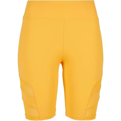 Urban Classics - High Waist Tech Mesh Korte cycle broek - S - Geel