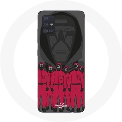 Samsung Galaxy A51 hoesje Squid Game Poster maskeert karakters