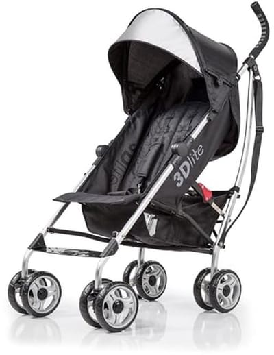 Lichte en veelzijdige kinderwagen met afneembaar kussen - zwart