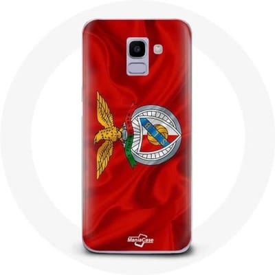 Maniacase hoesje voor Samsung Galaxy J6 2018 slb benfica rode achtergrond