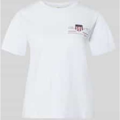 T-shirt met ronde hals en labelstitching