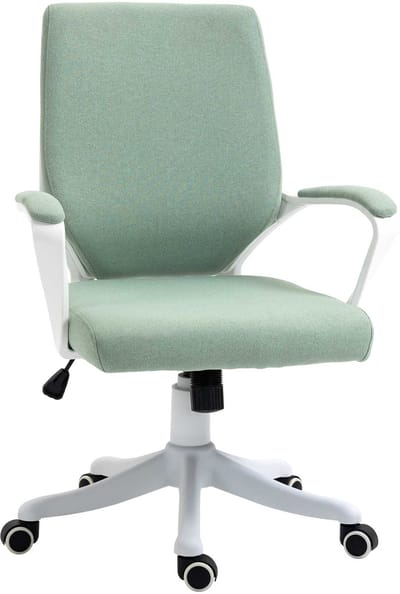 Bureaustoel - 62x69x92-100 cm - Ergonomisch met Kantelfunctie en 360° Wielen - Polyester - Groen