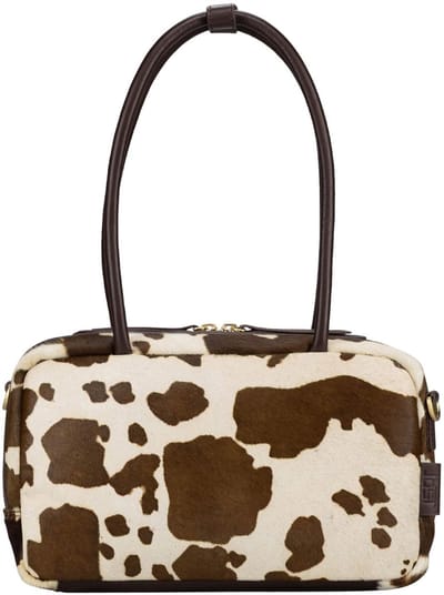 JOST Leren schoudertas Furry Cow Bowling Bag Brown veelkleurig