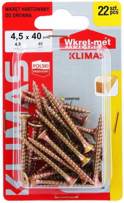 Wkręt-met - Houtschroeven - 4,5x40mm - PZ2 - Goud