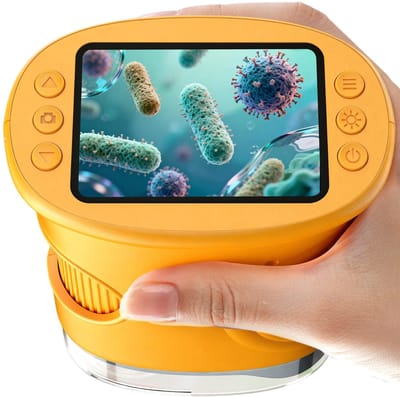 Ynkkvre - Kinder Microscoop – Digitale Kindermicroscoop – Draagbare Zakmicroscoop – 1000x Kinderzakmicroscoop – Microscoop voor School – 2MP Camera met Opslag – 8 LED Verlichting – STEM Gecertificeerd – Geschikt vanaf 6 Jaar