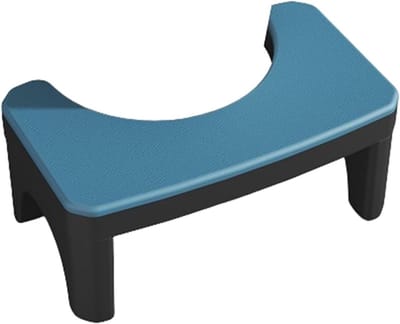 Toiletkruk - Voetenbankje - Comfortabel Zitten - Afgeronde Randen - 40x22x17 cm - Blauw