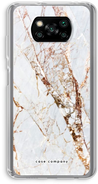 Case Company® - Hoesje geschikt voor Poco X3 Pro hoesje - Goud marmer - Soft Cover Telefoonhoesje - Bescherming aan alle Kanten en Schermrand