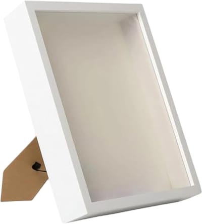 Shadow Box Frame, Shadow Box 15 x 20 cm Kunstmatige Board Wit Frame Tafelblad/Hangende Shadowbox voor gedroogde bloemen, ambachten, aandenken, foto's, contant geld, geheugen