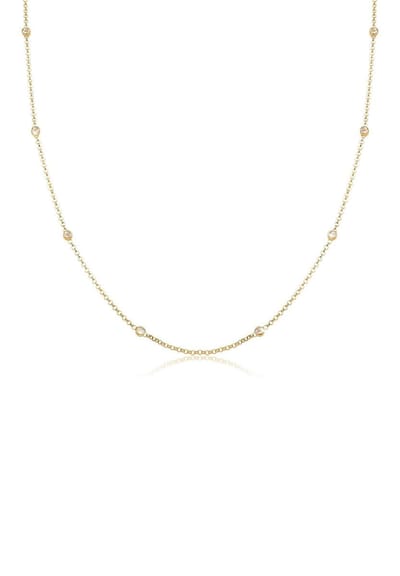 Elli - Halsketting - Dames Eenzaam met Kristallen in 925 Sterling Zilver - Dames
