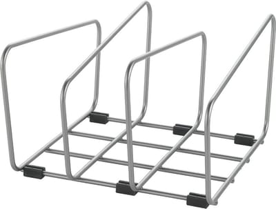 Metaltex - Snijplanken Houder - Pannendekselhouder - Organizer voor Bakblikken, Deksel en Borden - Inclusief Steundoppen - 22x21x14 cm