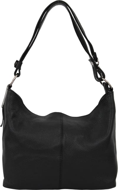 AmbraModa GL005 - Dames lederen handtas schoudertas hobo tas Zwart