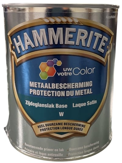 Levis Hammerite Metaallak Zijdeglans - Decoratieve roestwerende metaallak 2 in 1 op solventbasis - 1 L - RAL 9010 Pure White ( gebrokenwit)