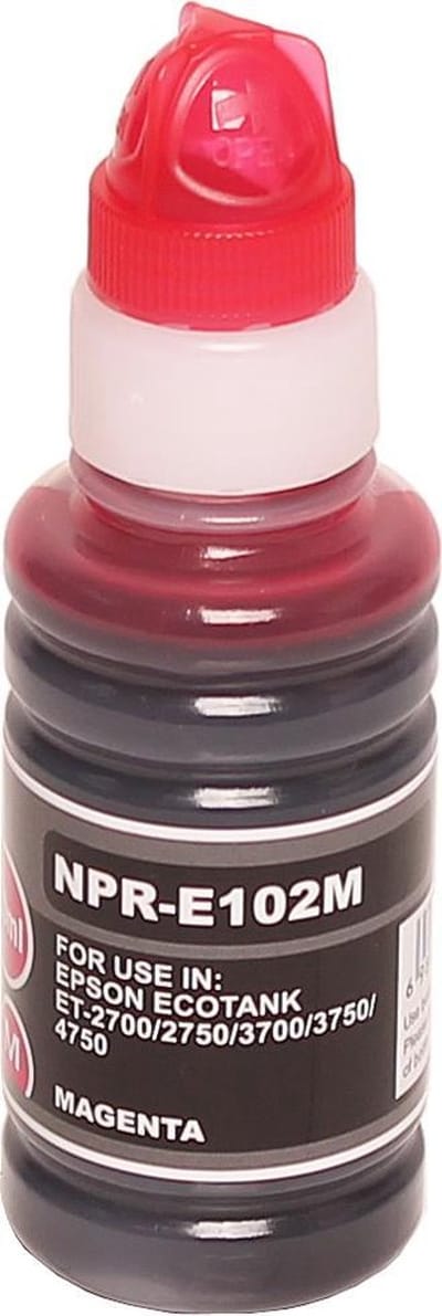 ABC huismerk navulflesje voor Epson 102 magenta geschikt voor Ecotank EcoTank ET2700 ET2750 ET2751 ET2756 ET3700 ET3750 ET4750