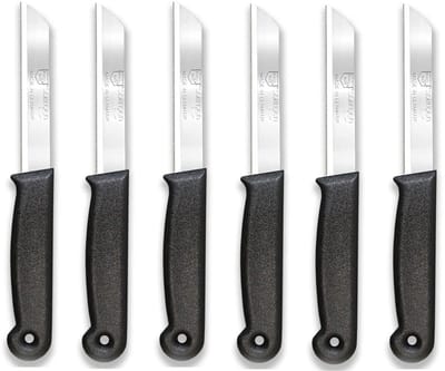 Solingen Kartelmes – Tomatenmes met Kartel – RVS – 18,5 cm met Blade Cover – Zwart – 6 stuks