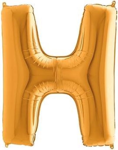 Folieballon letter H goud (100cm)