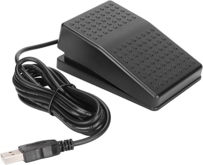 USB Voetpedaal - Programmeerbare Schakelaar - Efficiënter Werken - Foto-elektrisch Ontwerp - 2 Meter Kabel - Zwart