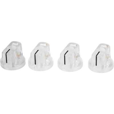 Lot de 4 boutons de pédale d'effet en plastique transparent, design à fente, contrôle facile, accessoire pour instrument white