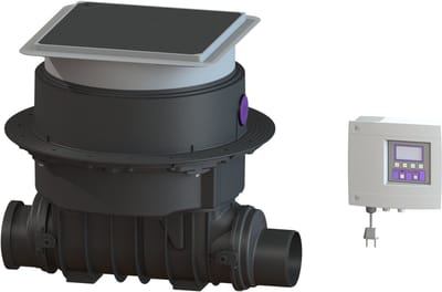 KESSEL-terugstroomautomaat Staufix FKA - DN 125, bodemplaat, zwart, 84125S