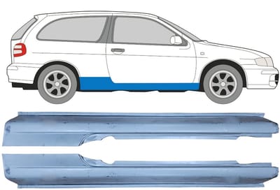 Volledige dorpel voor Nissan Almera N15 1995-1999 / Links + Rechts / Set