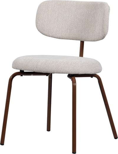 WOOOD Travis Eetkamerstoel - Polyester - Off White - 75x48x53