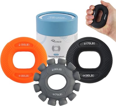 Handgreepsterker, 3-in-1 trainer, handtrainer, ring, siliconen, handgrip, trainer, vingertrainer, handtrainer, handonderarm, vingertrainer, siliconen ring voor spiertraining, sport, fitness,
