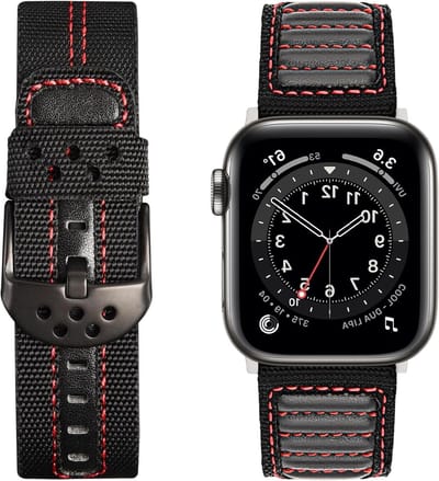 Luxe leren smartwatch band voor Apple Watch 41 mm, 40 mm, 38 mm - Geschikt voor Series 9, 8, 7, 6, SE, 5, 4, 3, 2, 1