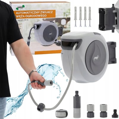 Automatische tuinslanghaspel met slang, slanghaspel 20m