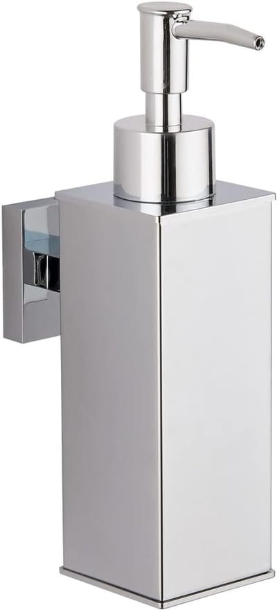 Wandgemonteerde zeepdispenser, 304 roestvrijstalen navulbare vloeibare zeepdispenser met ABS pompkop, 180 ml compacte wandmontage handwasdispenser voor badkamer keuken, chroom