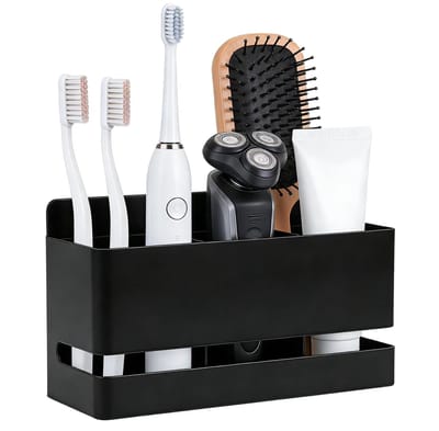 Dailygoods - Aluminium Tandenborstelhouder voor aan de Wand - Badkamerorganizer met 3 Vakken