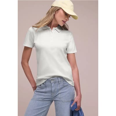Poloshirt met korte mouwen en geribde structuur