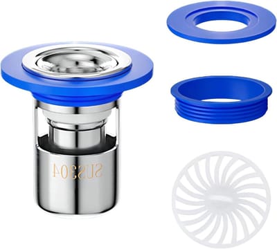 Vloerdrain met Strainer van 304 RVS, Anti-Geuroverlast, Terugstroombeveiliging, 32 mm, Ideaal voor Badkamer en Keuken
